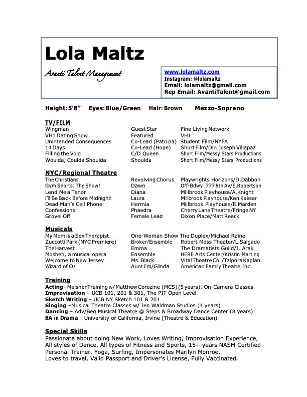 Preview of Lola Maltz's full resume
